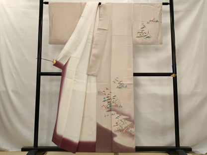 平和屋着物■訪問着　風景枝松文　暈し染め　金彩　正絹　逸品　AABJ2400st