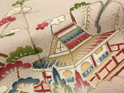 平和屋着物■訪問着　風景枝松文　暈し染め　金彩　正絹　逸品　AABJ2400st