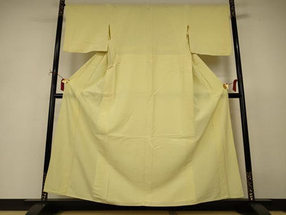 平和屋着物＊夏物　色無地　絽　淡黄色　正絹　逸品　AABJ2401jd