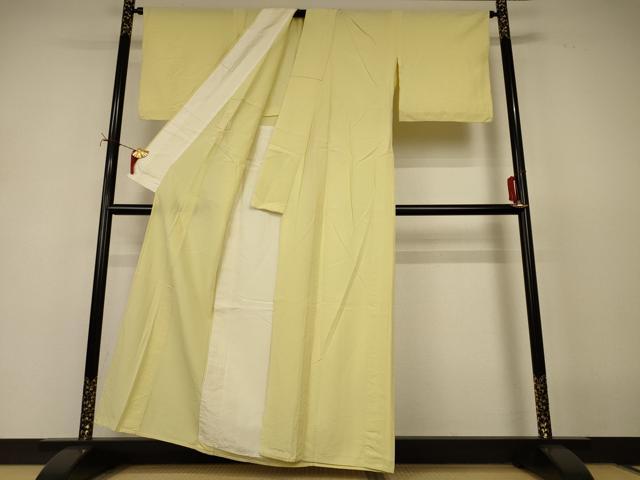 平和屋着物＊夏物　色無地　絽　淡黄色　正絹　逸品　AABJ2401jd