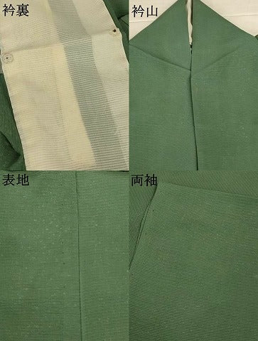 平和屋着物＊夏物　色無地　絽　老竹色　正絹　逸品　AABJ2402jd