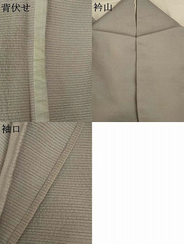 平和屋着物＊夏物　色無地　絽縮緬　絹鼠色　正絹　逸品　AABJ2404jd
