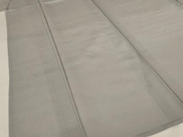 平和屋着物＊夏物　色無地　絽縮緬　絹鼠色　正絹　逸品　AABJ2404jd