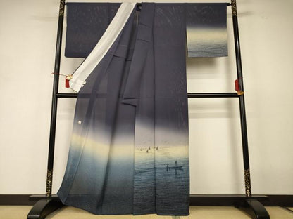 平和屋着物＊夏物　友禅作家　茂野大生　訪問着　絽　風景文　暈し染め　正絹　逸品　AABJ2405jd