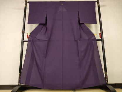 平和屋着物＊夏物　色無地　絽　似せ紫色　正絹　逸品　AABJ2406jd