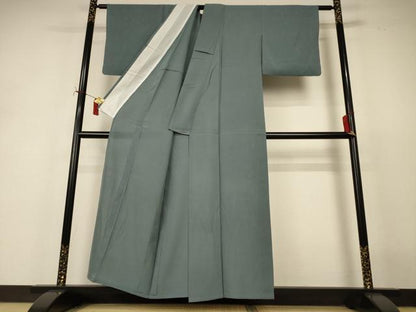 平和屋着物＊夏物　色無地　絽　深川鼠色　正絹　逸品　AABJ2407jd