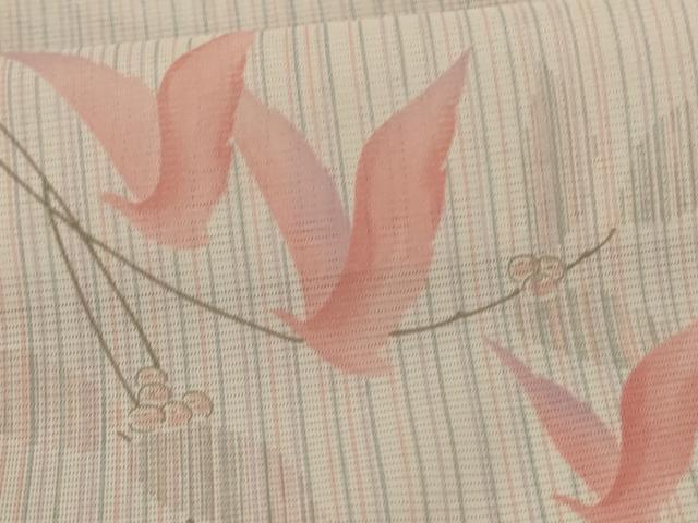 平和屋着物＊夏物　小紋　絽　花鳥文　洗える着物　AABJ2414jd