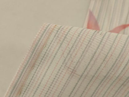 平和屋着物＊夏物　小紋　絽　花鳥文　洗える着物　AABJ2414jd