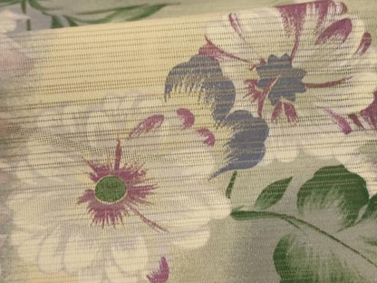 平和屋着物＊夏物　小紋　変わり絽　草花文　洗える着物　AABJ2418jd