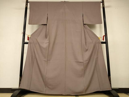 平和屋着物＊夏物　色無地　絽　江戸鼠色　正絹　逸品　AABJ2422jd