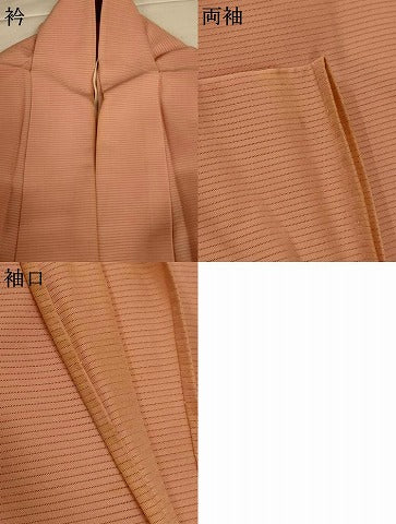 平和屋着物＊夏物　色無地　絽　赤香色　正絹　逸品　AABJ2423jd