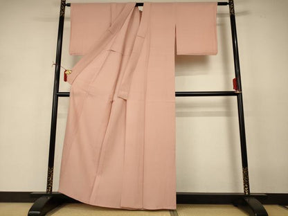 平和屋着物＊夏物　色無地　絽　赤香色　正絹　逸品　AABJ2423jd