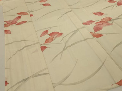 平和屋着物＊夏物　小紋　絽　芝葉文　正絹　逸品　AABJ2425jd