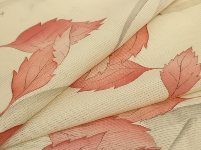 平和屋着物＊夏物　小紋　絽　芝葉文　正絹　逸品　AABJ2425jd