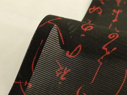 平和屋着物＊夏物　小紋　絽　文字文　黒地　正絹　逸品　AABJ2428jd