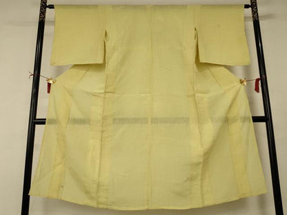 平和屋着物＊夏物　小千谷ちぢみ　枯草色　麻　逸品　AABJ2429jd