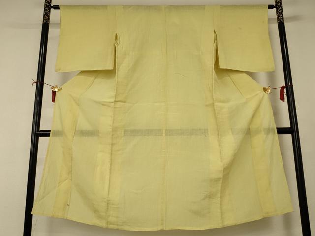 平和屋着物＊夏物　小千谷ちぢみ　枯草色　麻　逸品　AABJ2429jd