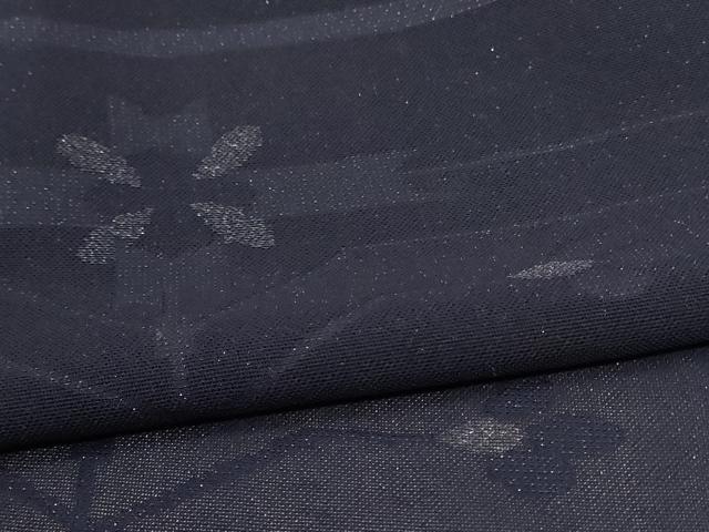 平和屋着物＊夏物　小紋　紗　幾何学文様　銀糸　正絹　逸品　AABJ2430jd