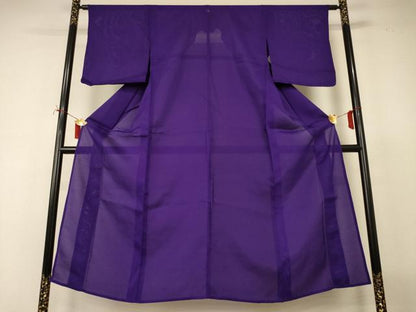 平和屋着物＊夏物　色無地　絽　葡萄色　正絹　逸品　AABJ2431jd