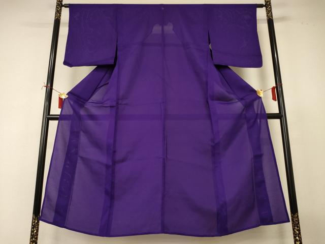 平和屋着物＊夏物　色無地　絽　葡萄色　正絹　逸品　AABJ2431jd