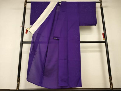 平和屋着物＊夏物　色無地　絽　葡萄色　正絹　逸品　AABJ2431jd