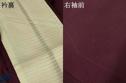 平和屋着物＊夏物　色無地　青海波紋紗　似せ紫色　正絹　逸品　AABJ2434jd