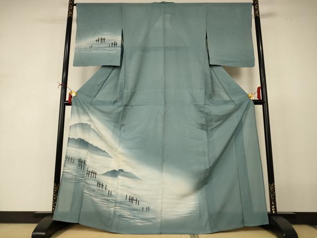 平和屋着物＊夏物　訪問着　絽　風景文　暈し染め　正絹　逸品　AABJ2435jd