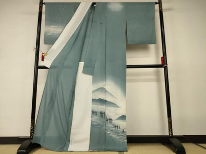 平和屋着物＊夏物　訪問着　絽　風景文　暈し染め　正絹　逸品　AABJ2435jd