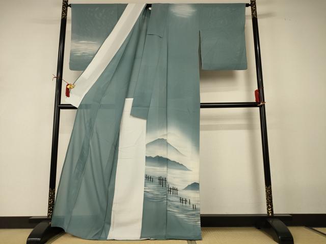 平和屋着物＊夏物　訪問着　絽　風景文　暈し染め　正絹　逸品　AABJ2435jd