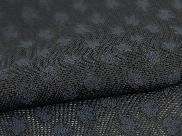 平和屋着物＊夏物　お召　風通紗　舞葉文　正絹　逸品　AABJ2437jd