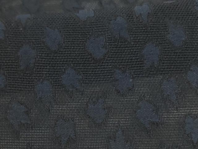 平和屋着物＊夏物　お召　風通紗　舞葉文　正絹　逸品　AABJ2437jd