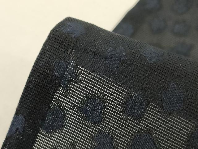 平和屋着物＊夏物　お召　風通紗　舞葉文　正絹　逸品　AABJ2437jd