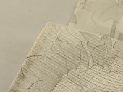 平和屋着物＊夏物　小紋　絽　手描き　草花文　正絹　逸品　AABJ2438jd