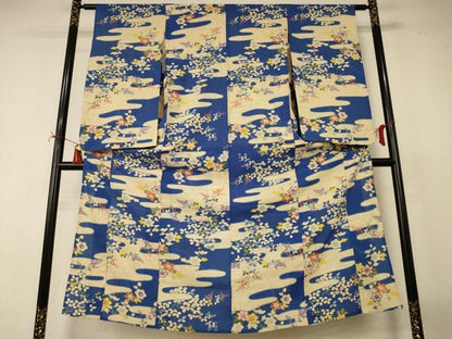 平和屋着物＊夏物　アンティーク　大正ロマン　小振袖　二尺袖　絽　草花文　正絹　逸品　AABJ2440jd