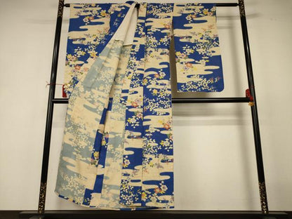 平和屋着物＊夏物　アンティーク　大正ロマン　小振袖　二尺袖　絽　草花文　正絹　逸品　AABJ2440jd