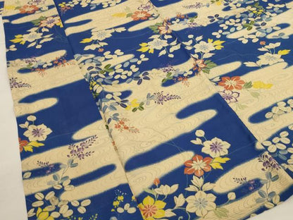 平和屋着物＊夏物　アンティーク　大正ロマン　小振袖　二尺袖　絽　草花文　正絹　逸品　AABJ2440jd