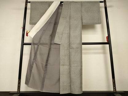 平和屋着物＊夏物　小紋　紗　霞文　正絹　逸品　AABJ2443jd