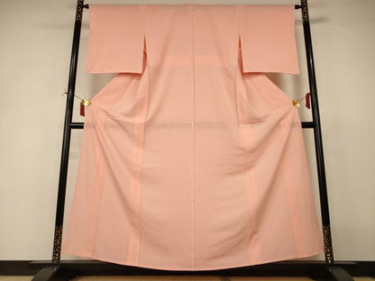 平和屋着物＊夏物　色無地　絽　赤香色　正絹　逸品　AABJ2447jd