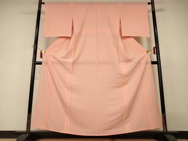 平和屋着物＊夏物　色無地　絽　赤香色　正絹　逸品　AABJ2447jd