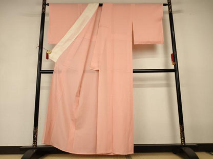 平和屋着物＊夏物　色無地　絽　赤香色　正絹　逸品　AABJ2447jd