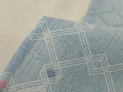 平和屋着物＊夏物　小紋　紗　幾何学文様　洗える着物　AABJ2450jd