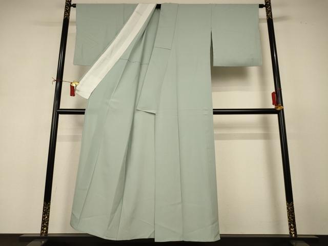 平和屋着物＊夏物　色無地　絽　青磁鼠色　正絹　逸品　AABJ2453jd