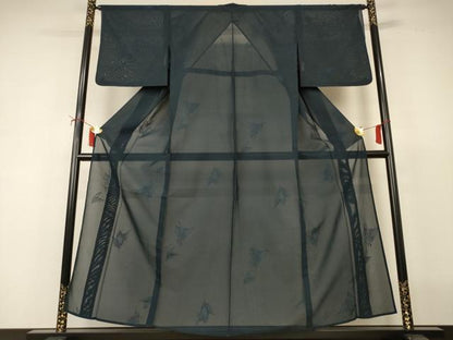 平和屋着物＊夏物　色無地　舞花紋紗　褐返色　正絹　逸品　AABJ2454jd