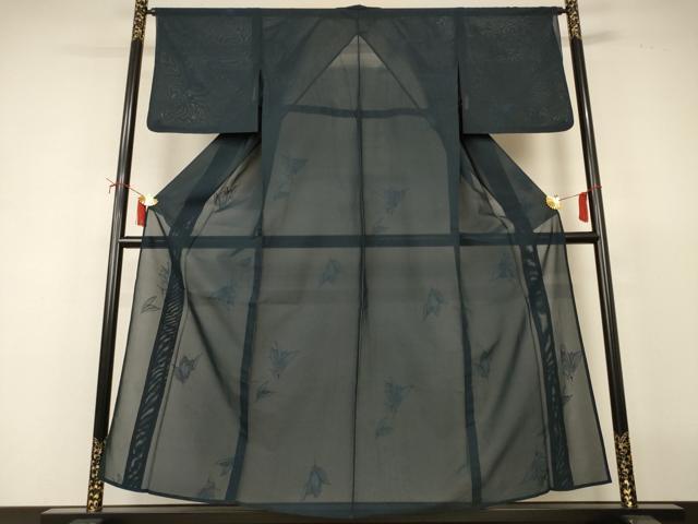 平和屋着物＊夏物　色無地　舞花紋紗　褐返色　正絹　逸品　AABJ2454jd
