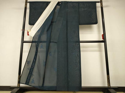 平和屋着物＊夏物　色無地　舞花紋紗　褐返色　正絹　逸品　AABJ2454jd