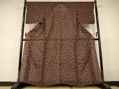平和屋着物＊夏物　小千谷ちぢみ　花丸文　麻　逸品　AABJ2458jd
