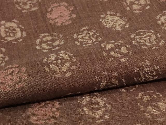 平和屋着物＊夏物　小千谷ちぢみ　花丸文　麻　逸品　AABJ2458jd