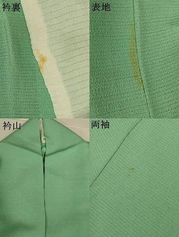 平和屋着物＊夏物　本加賀友禅作家　成竹登茂男監修　色無地　絽縮緬　薄萌葱色　正絹　逸品　AABJ2459jd