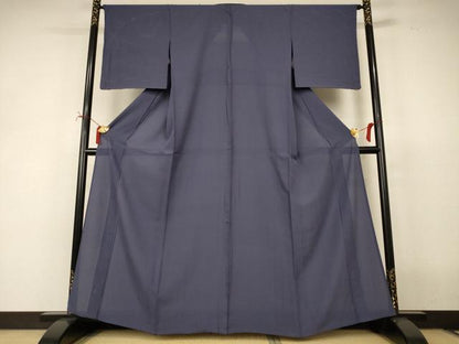 平和屋着物＊夏物　色無地　縦絽　褐色　正絹　逸品　未使用　AABJ2460jd