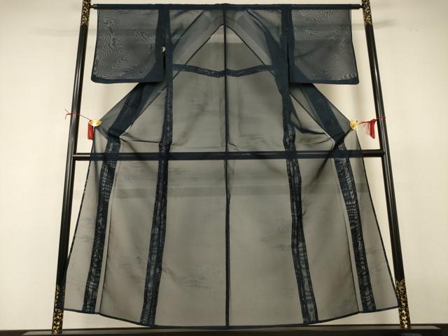 平和屋着物＊夏物　小紋　紗　風景文　正絹　逸品　AABJ2461jd